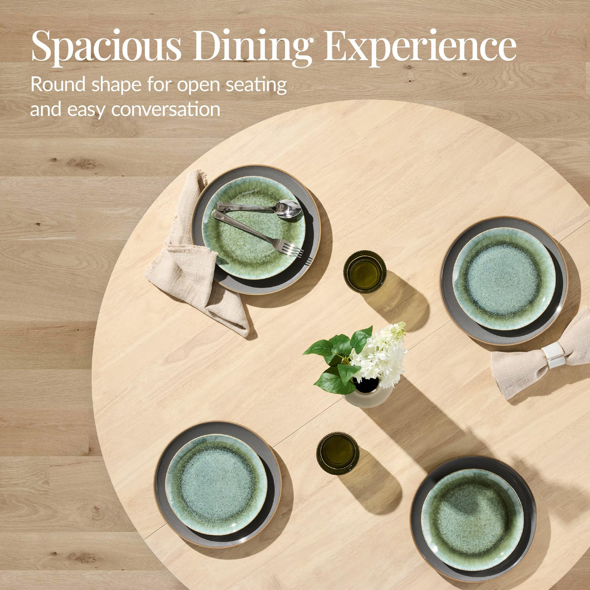 Best Choice Products Solid Wood Dining Table for 4-6, Kitchen Table, 47" Round Table, Modern Farmhouse, Space Saving for Dining Room, Kitchen, Or Living Room, Easy Assembly - Natural