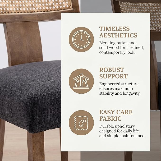 VESCASA Linen Upholstered Dining Chairs