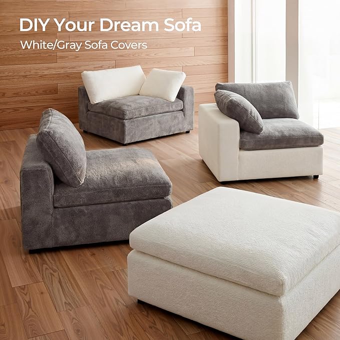 Amsleekey 108" Cloud Sectional Couches,