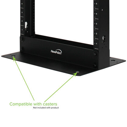NavePoint 25U 2 Post Open Frame Server Rack for 19 Inch Equipment, AV, Networking, Data & IT Devices, 2-Post Rack 25U 661lbs Weight Capacity, Black
