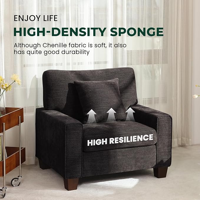 DOPEDIO Modern Living Room Sofa Set, 71.25" Chenille Loveseat