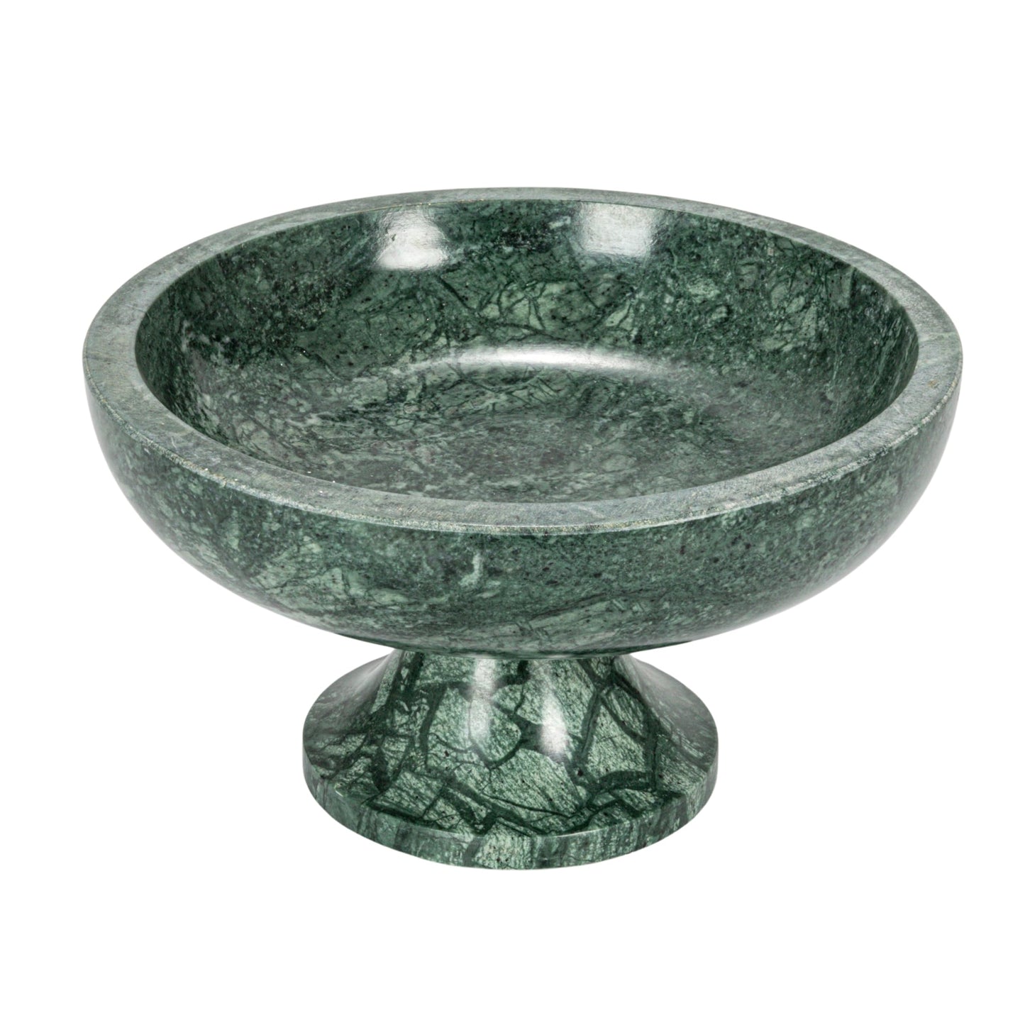 Bloomingville Marble Footed Pedestal Bowl, Green