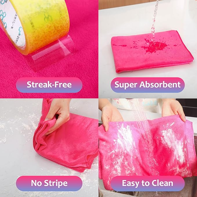 Newwiee 3 Pcs Extra Large Microfiber Cleaning Cloth 30" x 20" Washable Reusable