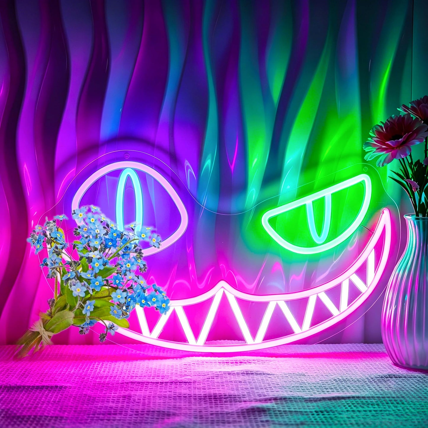 Bkuupau Neon Sign, Cat Neon Signs for Wall Decor - Dimmable LED Light Signs Home Decor for Bedroom, Man Cave, Gaming Room, Party, Club, Bar Decoration - Christmas Halloween Easter Gift