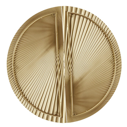 Madison Park Metal Gold Leaf Wall Décor, Modular Half Moon Design, Endless Arrangements, Dimensional Wall Art, Ready To Hang Modern Gold Accent Room Décor, 13.75"W x 27.50"H x 0.50"D Gold 2 Piece
