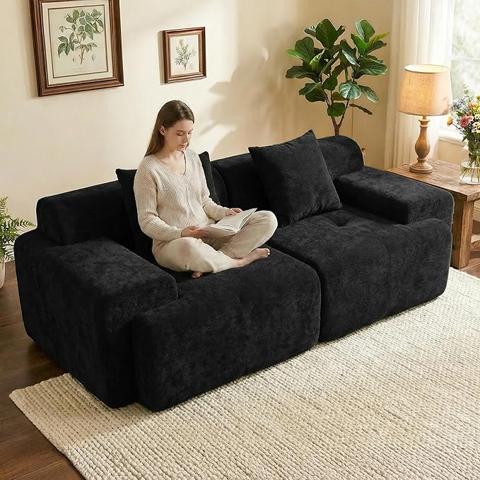 83.5" Boneless Loveseat Couch, Cloud Comfy Couches