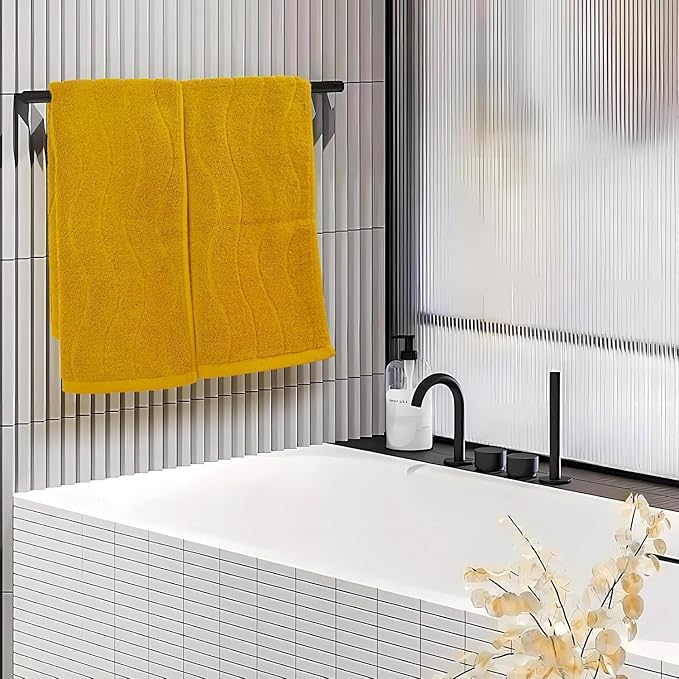 Jacquotha Wavy Striped Cotton Hand Towels, Dry Your Hand Instantly, 13x29 Inches