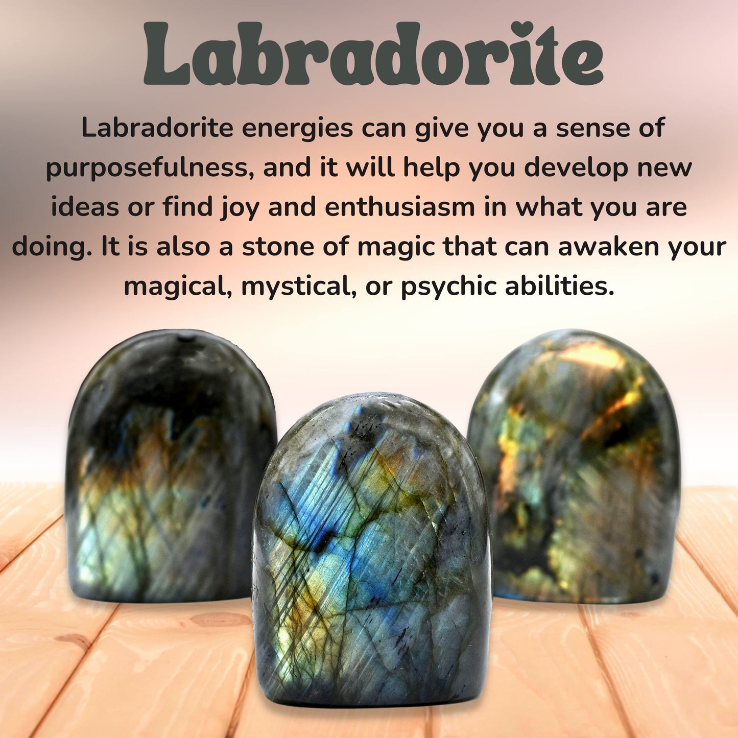 Amazing Gemstone Large Labradorite Crystal Standing Palm Stone - Labradorite Palm Stones and Crystals, A++ Grade Gemstones and Crystals - Healing Crystals and Healing Stones Office Home Decor Gifts