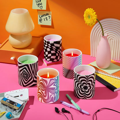 Glo Zone Slow Color-Changing Ceramic Scented Candle, 12 oz - Pop Pink