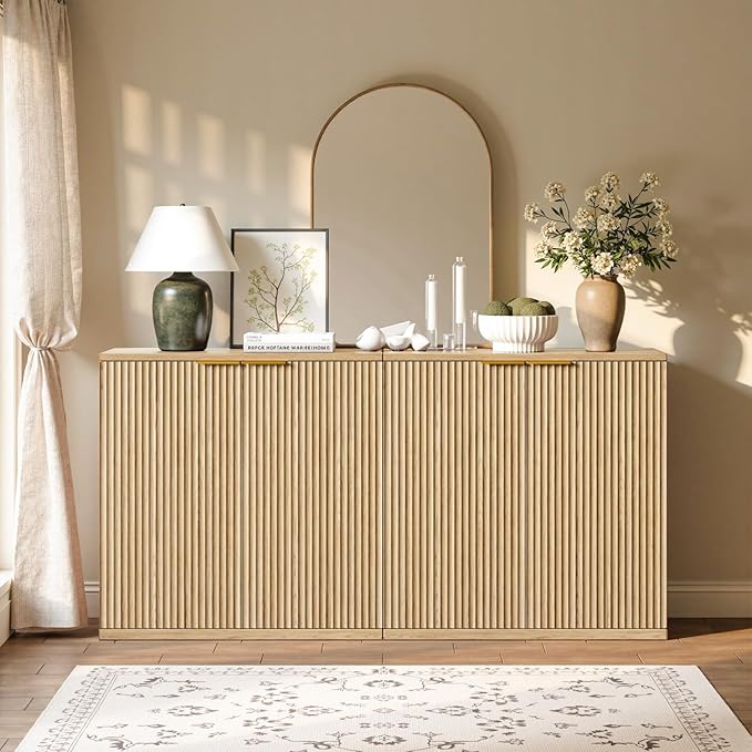 Evermagin 63" Oak Buffet Cabinet