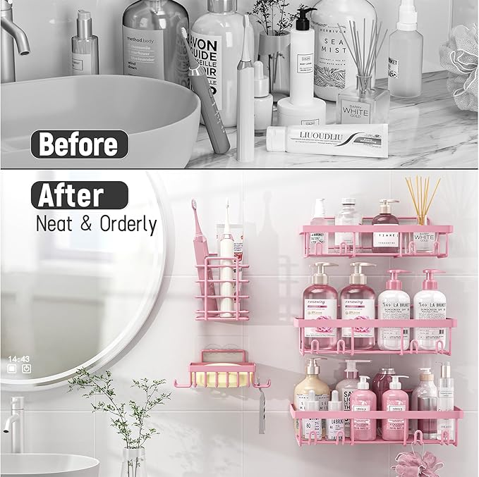 5 Pack Shower Caddy Organizer Rack Shelf