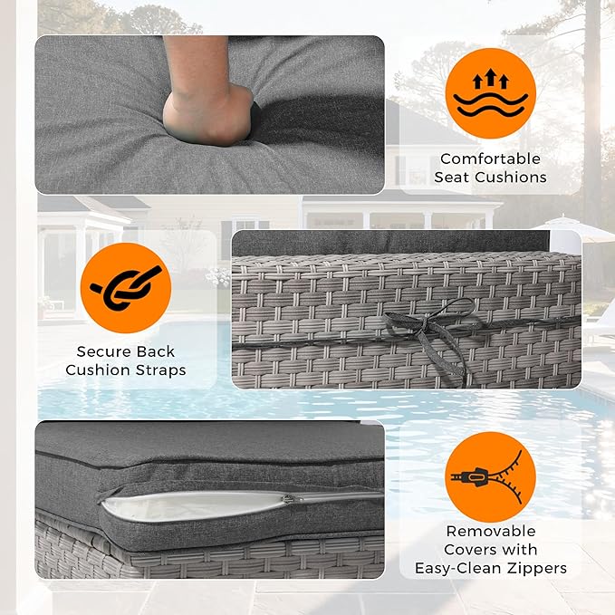 14-Seat Outdoor Wicker Patio Furniture Set
