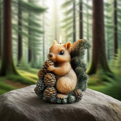 Squirrel Silicone Candle Mold, 3D Cute Animal Squirrel with Pinecone Molds for Candle Making, Resin Casting Molds for DIY Epoxy Resin Craft, Aromatherapy, Plaster Ornament & Home Decoration