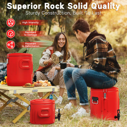 Insulated Beverage Dispenser 8.5 Gallon - Ice and Hot Drink Dispenser with 304 Stainless Steel Interior and Spout, Portable Hot Water Dispenser, Outdoors Cooler Jug for Camping Party Sports