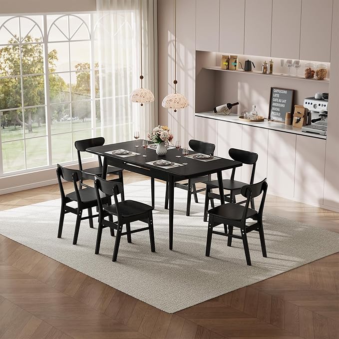 Muwuele Solid Wood Extendable Dining Table