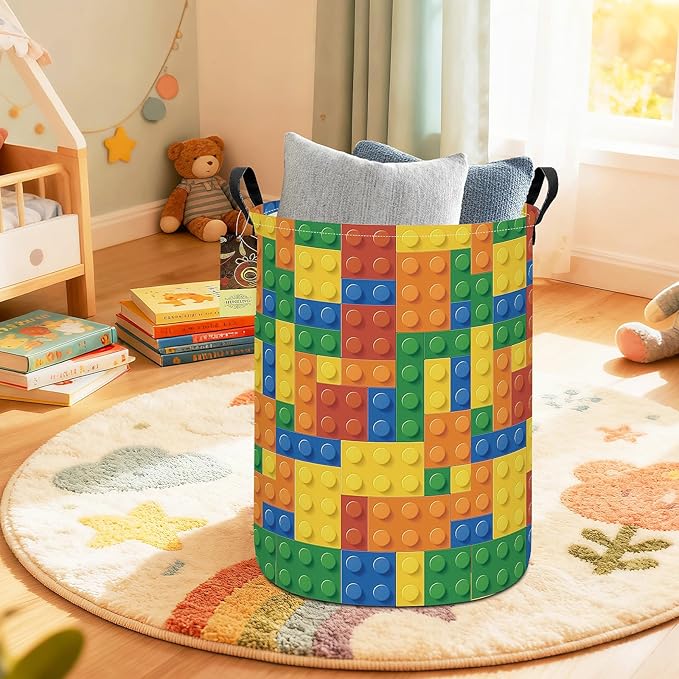 HUNRUNG Laundry Hamper, Large Canvas Fabric Lightweight Storage Basket Toy