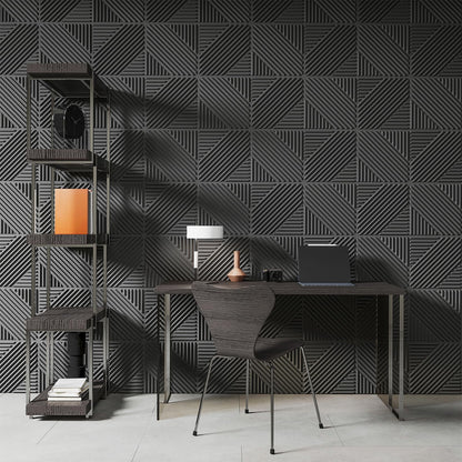 Art3d 33-Pack 3D Wall Panels for Interior Wall Decor, Textured Accent Wall Paneling for Living Room, Bedroom, TV Wall Background, 12"x12" Black