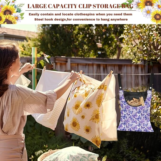 Butterfly Purple Clothespin Bag