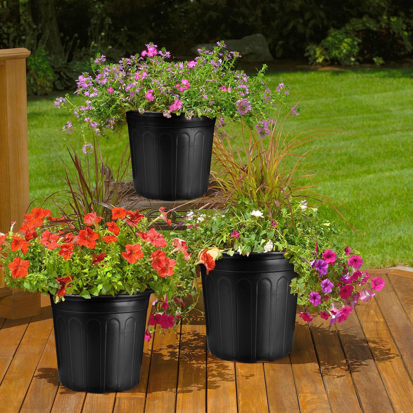 HQAUT 5 Gallon Pots for Plants, 11.4 Inch Gallon Nursery Pots with Drainage Holes, 5 Gallon Plastic Plant Pots for Cuttings, Seeding, Succulents, Transplanting