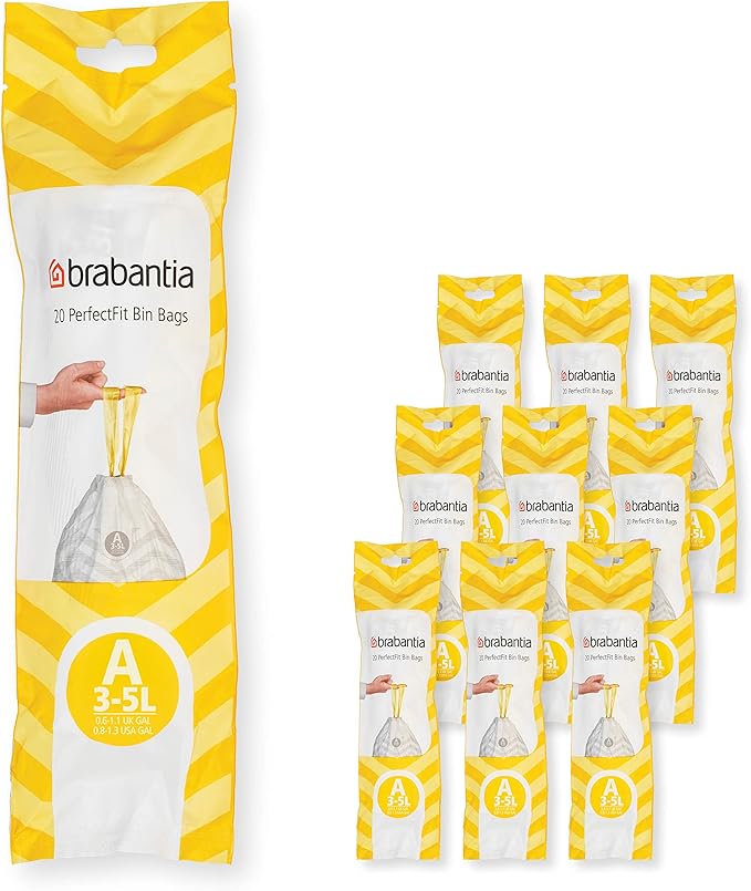 Brabantia PerfectFit Trash Bags Thick Plastic Trash Can Liners