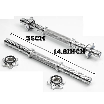 Rowland Harbor Threaded Dumbbell Handles/Adjustable Dumbbell Bar Handles 35cm/14.2 Inch - Fit 1 inch Standard Weight Plate - Weightlifting Accessories - Sold in Pair