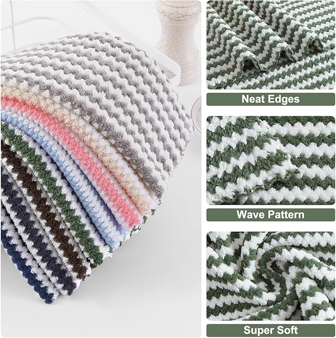 Homaxy 24 Pack Kitchen Dish Cloths, Ultra Soft and Absorbent Dish Towels