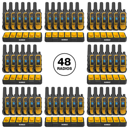DEWALT DXFRS800 FRS Walkie Talkies Long Range 2 Way Radio, 2 Watt, Waterproof & Rechargeable, 2 Pack