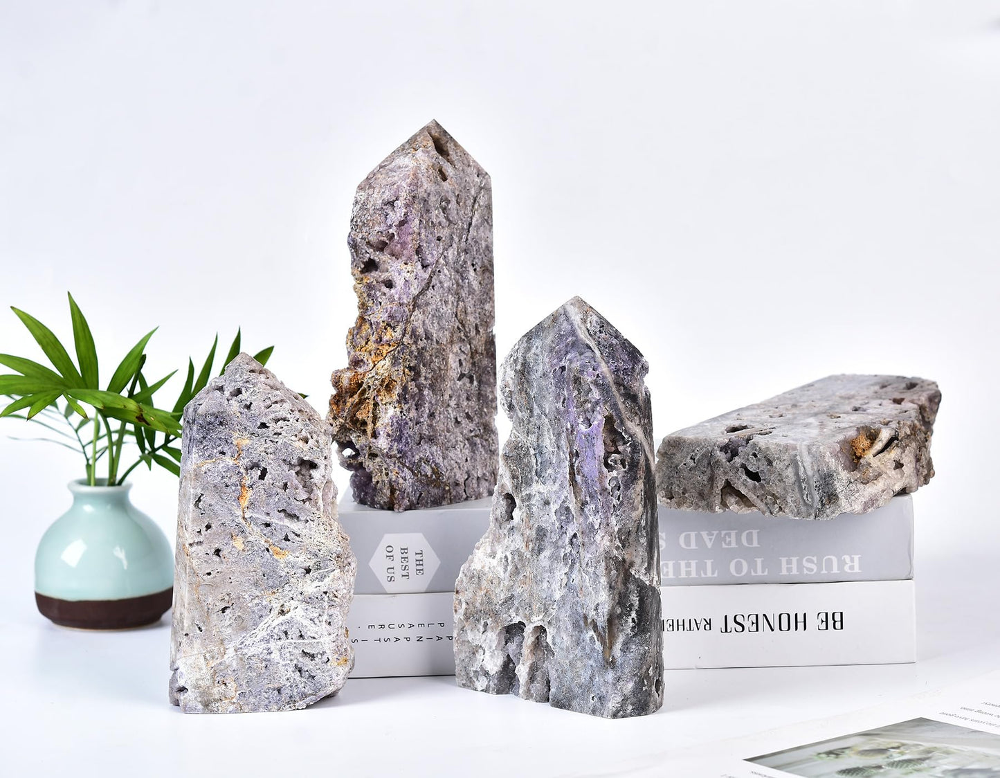 AMOYSTONE Decorative Large Tower Sphalerite Geode Slab 1.3-1.7 LBS, for Witch Healing Reiki Chakra