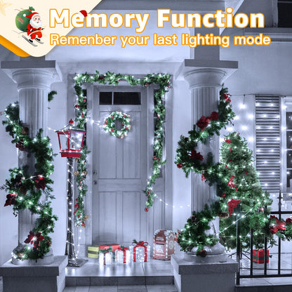 Ollny Christmas Lights Cool White, 600LED 197FT Christmas Tree Lights IP67 Waterproof, Plug in Fairy Lights with Remote 8 Modes Timer, Xmas Light for Outdoor Indoor House Holiday Decor