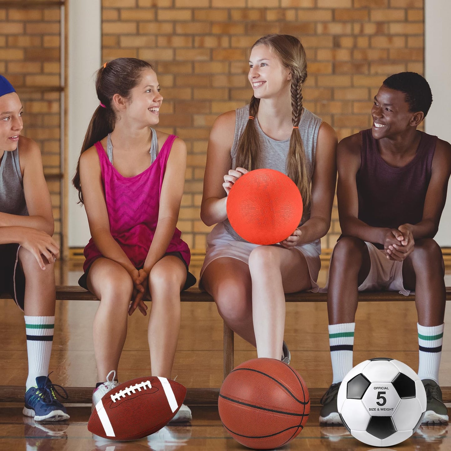 HyDren 36 Pcs Sports Balls Set for Teen Adult, Multi Sport Training Equipment with Official Size Basketball Soccer Ball Football Playground Ball with Pump and Carry Bag Back to School Sports Gift