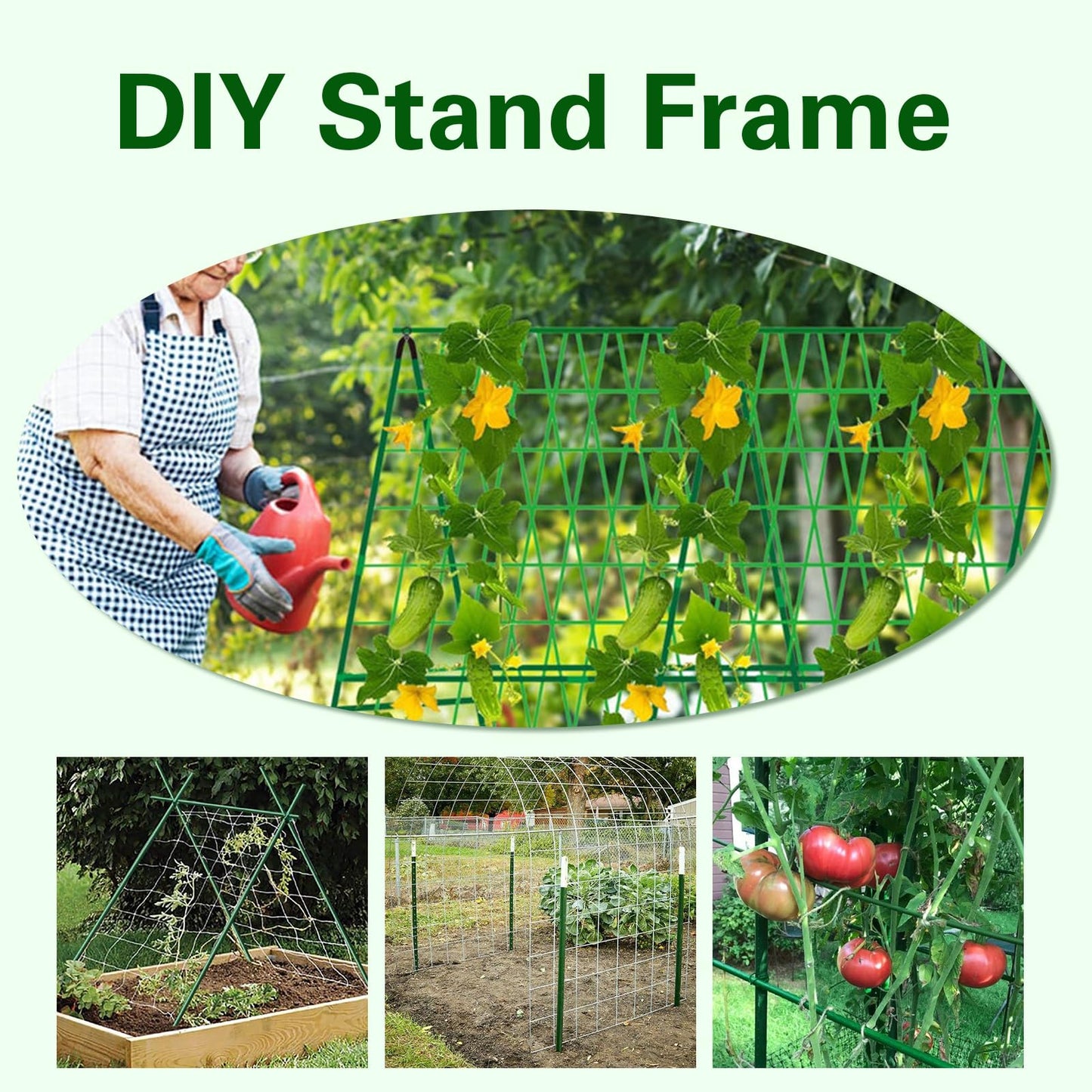 Sprigra Plant Stakes 36 inch, 3ft Steel Garden Stakes 25 Pack, Sturdy Plant Support for Climbing Plants, Tomatoes, Beans, Cucumbers, Peppers, Flowers, Potted, Strengthen and Stem to Grow Better