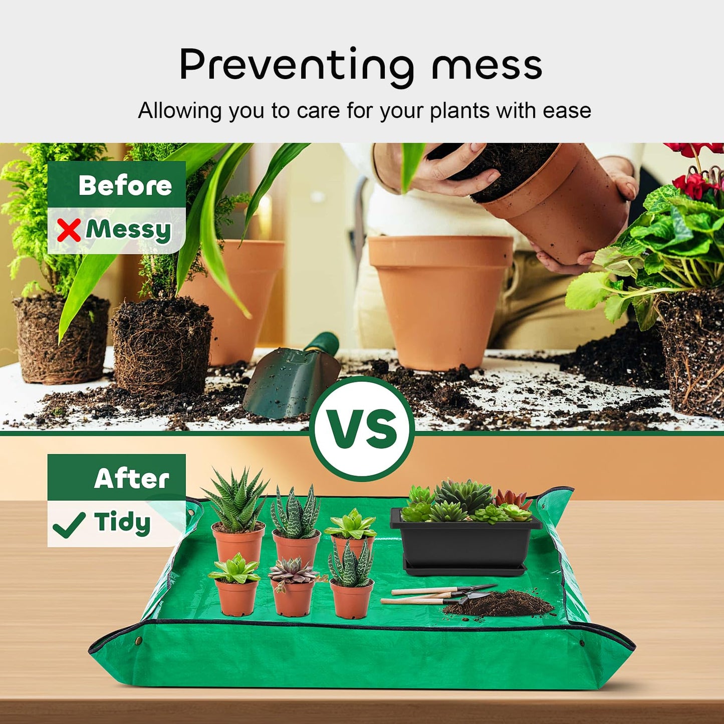GROWNEER 6 Pack 9 Inch Bonsai Pots with Drainage Humidity Trays, Bonsai Tree Training Kits with 1 Repotting Mat, Rectangle Planter Plants Container Growing Pot for Garden Outside Indoor