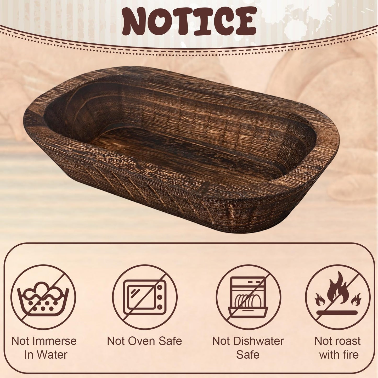 ONESIXEC 10 Pack Wood Decorative Bowls Long Heavy Handmade Carved Key Bowl for Entryway Table Home Decor Rustic Boho Decor Bowls for Candle Making Potpourri Catch (9.4" x 5.5" x 1.7")