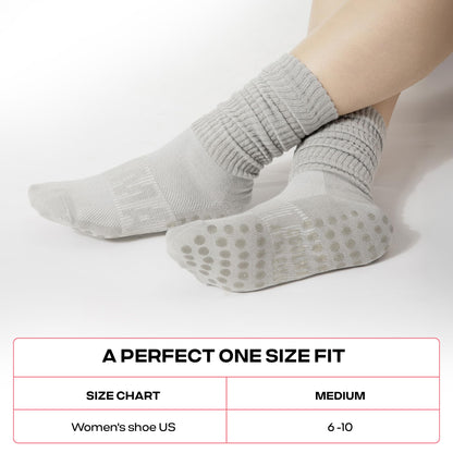 CoolMate Pilates Socks with Grips for Women, Yoga Socks, Crew Non Slip Women for Workout, Barre, Pilates Gifts