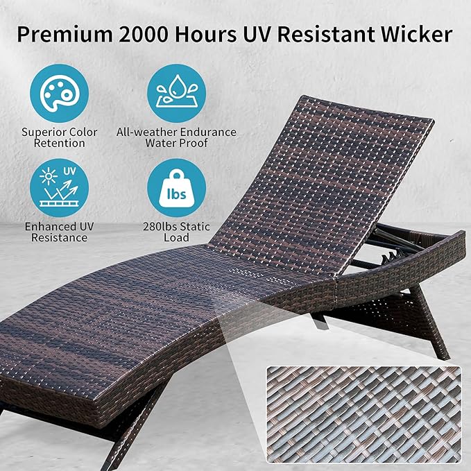 Set of Foldable Long Reclining Patio Seating Chairs, 2 Folding Chairs Patio