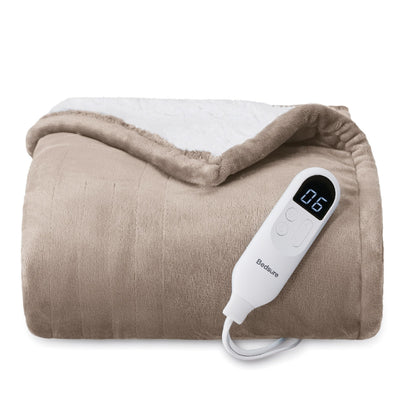 Bedsure Electric Blanket King Size - Dual Control Heated Blanket King Size, Fast Heating with 10 Time Settings & 10 Heat Settings, Warm Gift for Grandma (100x90 inches, Grey)