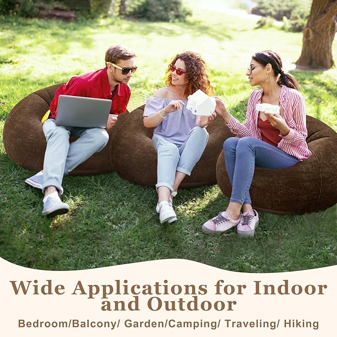 Realspring Inflatable Bean Bag Chairs Outdoor Blow up Camping Chairs Inflatable