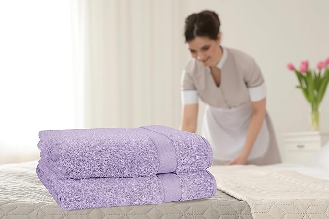 GLAMBURG 700 GSM Premium Cotton 2-Pack Oversized Extra Large Bath Sheet Set