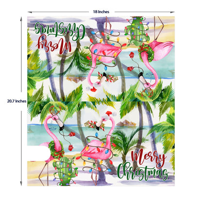 Texupday Merry Christmas Hawaii Beach Flamingo Decoration Mailbox Cover with Magnetic Strip Winter Holiday Mailbox Wraps Post Letter Box Cover Standard Size 21" X 18" for Garden Outdoor Yard Decor