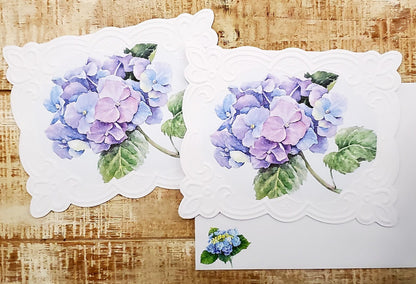 Poster Foundry Set of 3 - Blue Hydrangea Boxed Note Cards by Carol Wilson. 10 embossed 4x5 Die-Cut Notecards and Matching Stationery Envelopes in Decorative Gift Box with Magnetic Flap. NCP2101