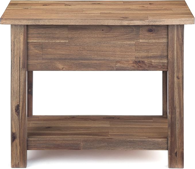 SIMPLIHOME Monroe Narrow Side Table – 14 inch Wide Solid Acacia Wood Narrow End