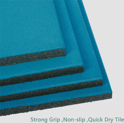 MYOYAY 1" Thick Interlocking Tiles 4 Pack 20" x 20” Rubber Flooring Mats Non-Slip Heavy-Duty Mats for Playground, Indoor and Outdoor Gym Floor, Sport Floor, Backyard Play Area