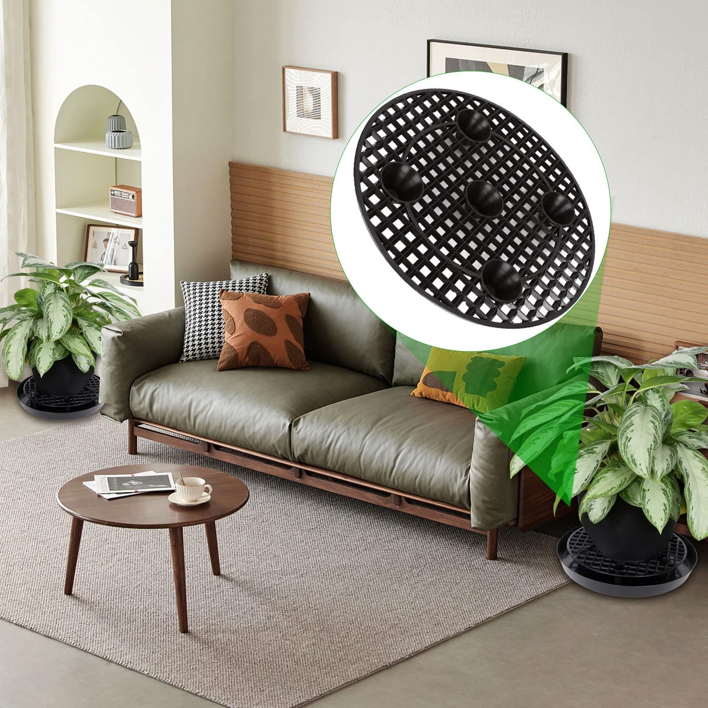EATHEATY 12 PCS Plant Risers for Inside Pots - 12 Inch Plastic Plant Stand Pot Elevator - Plant Lifter Deck Protectors for Pots, flower, Indoor and Outdoor Use