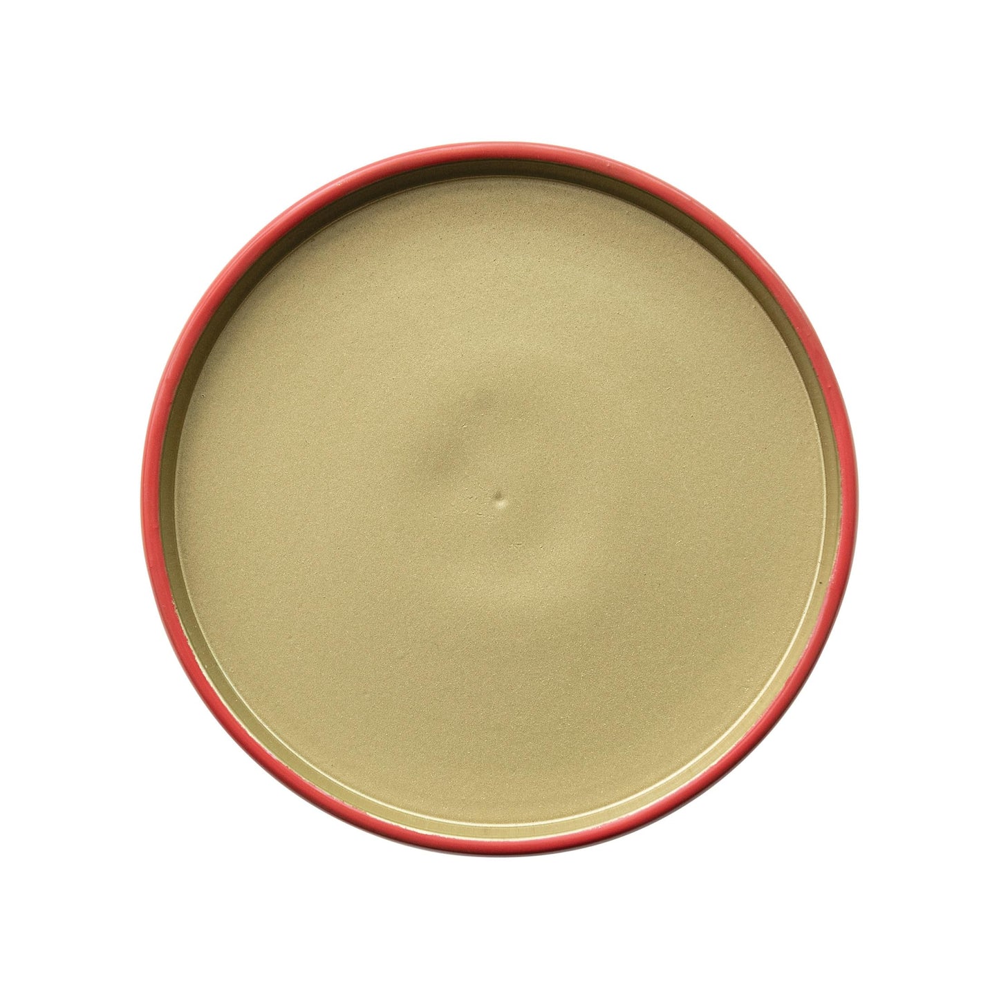 Creative Co-Op Enameled Aluminum Pillar Candle Holder, Coral Color