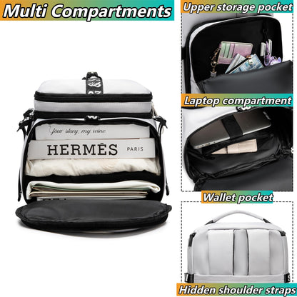 Gym Duffle Bag Backpack with Shoe Compartment,4 ways Travel Backpack for Women and Men,Multi-Functional bag with Waterproof Layer&Laptop Compartment for Fitness, Travel,Camping(Grey)