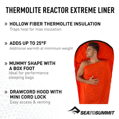 Sea to Summit Reactor Insulated Sleeping Bag Liner, Extreme (83 x 35)