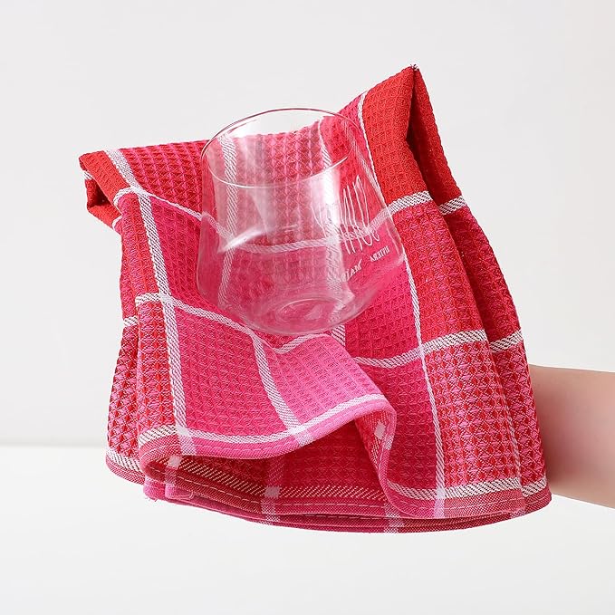 Bright Large Kitchen Towels, 16 Inch x 26 Inch Buffalo Check Dish Towels
