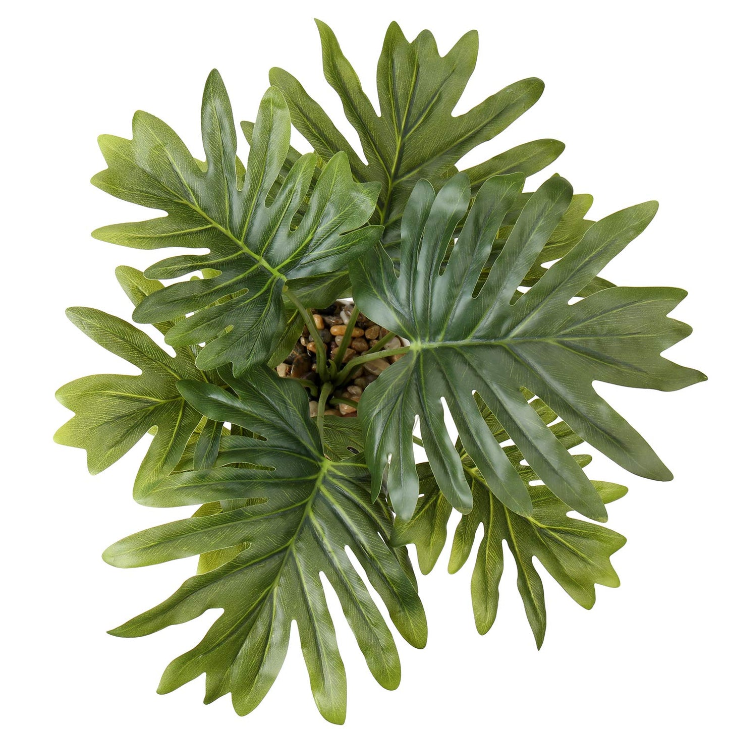 Briful Artificial Monstera Plant in Black Pot, 18" Tall Faux Tropical Greenery Potted Philodendron Plant for Home Office Tabletop Shelf Decoration