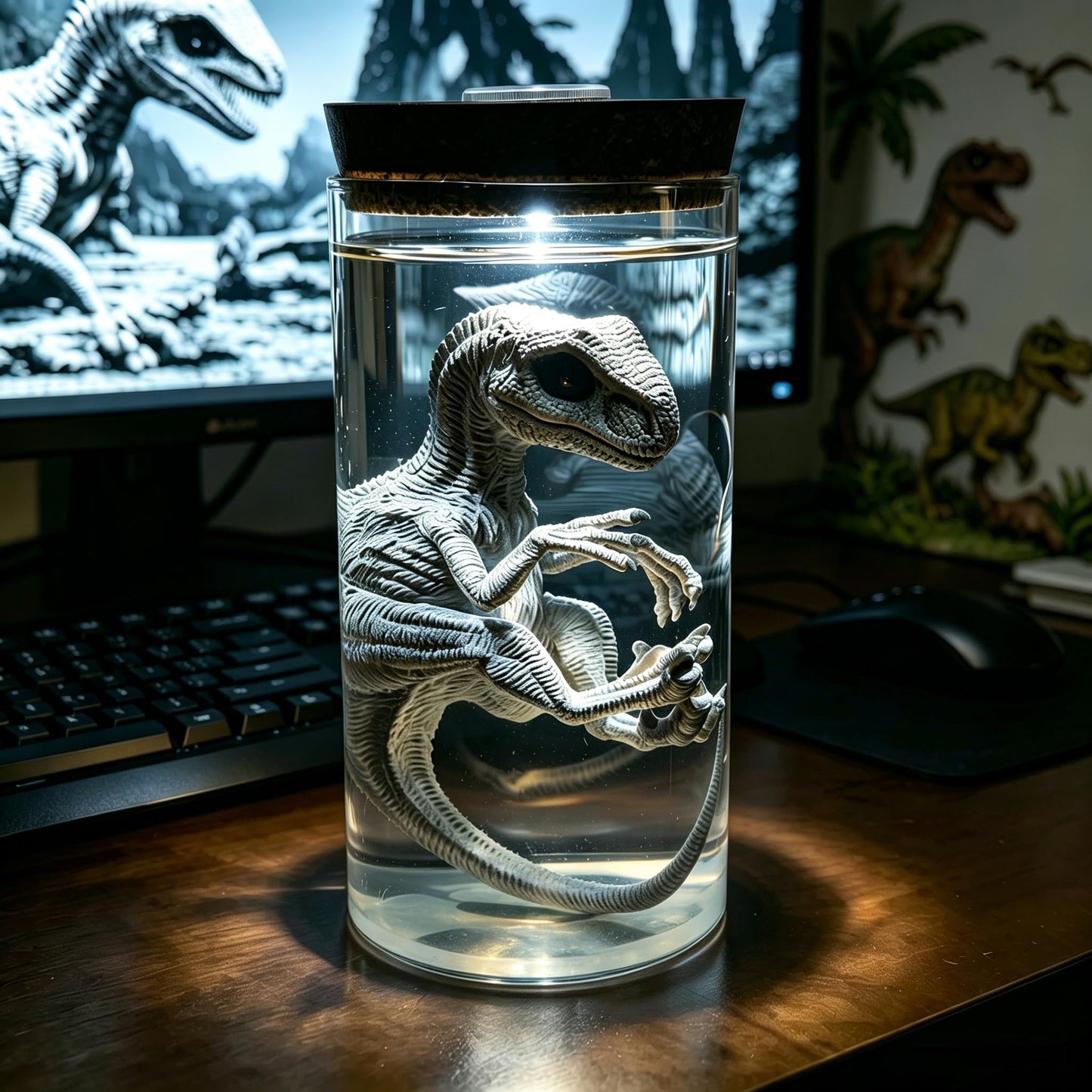 ARTOMIDE Dinosaur Table Lamp Night Light, Creative LED Ambient Lamp, Unique Collectible Figurine Ornament, Perfect Home Bedroom Office Decor & Gift for Dinosaur Lovers（Velociraptor）