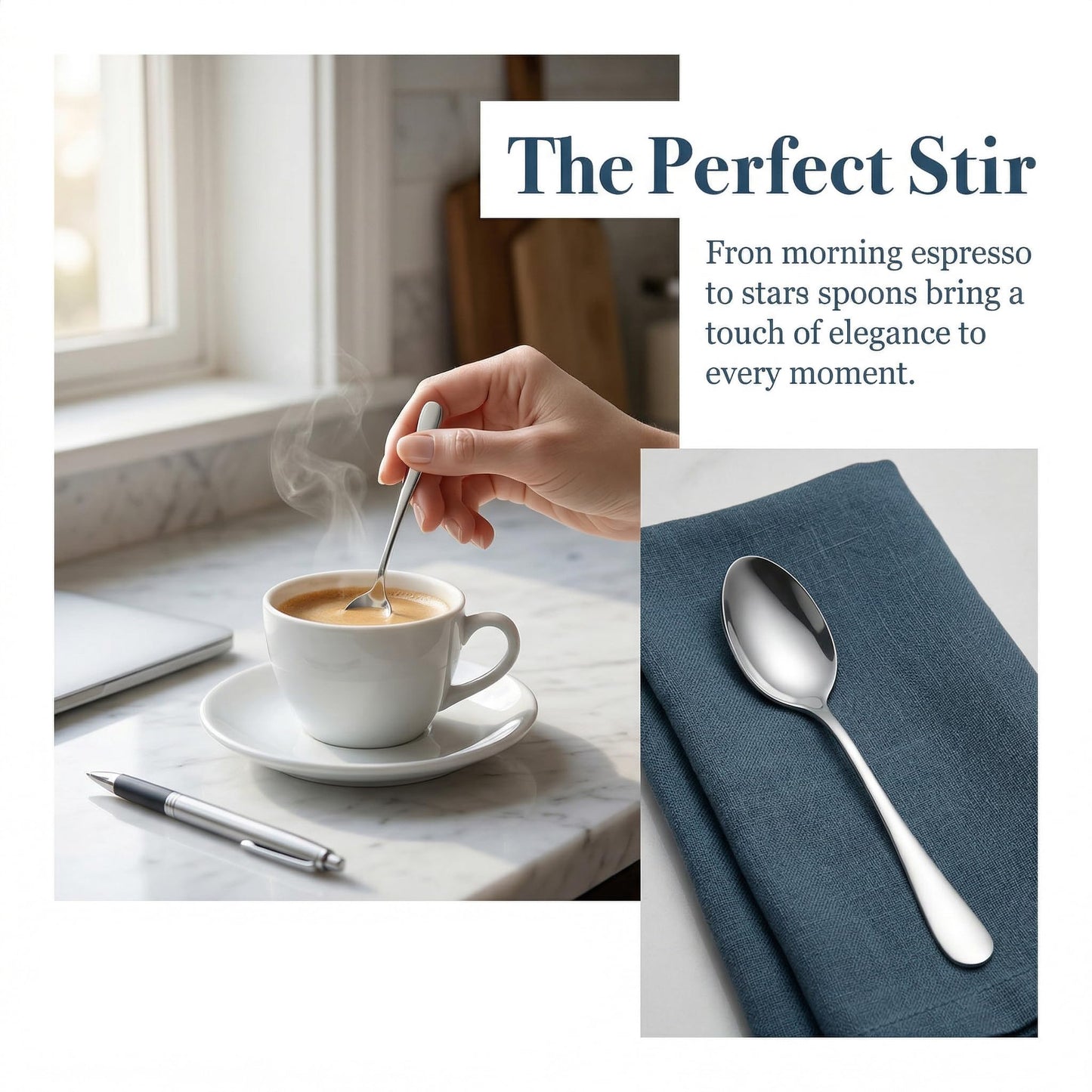 Suwimut 30 Pieces Demitasse Espresso Spoons, Mini Coffee Spoon, 4.4 Inches Stainless Steel Small Spoons for Coffee, Tea, Dessert, Appetizer, Ice Cream, Tiny Spoon for Home